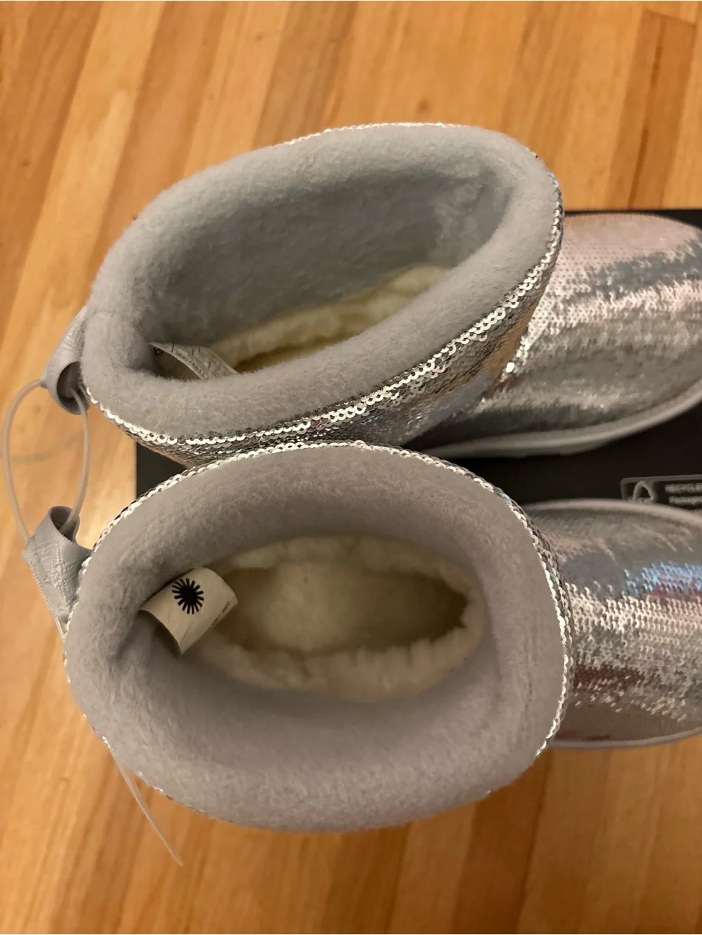 UGG Kids Girls Silver Sequin Booties